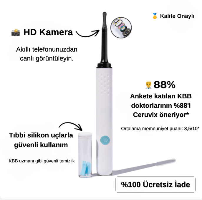 Ceruvix™ Akıllı Kameralı Kulak Temizleme Cihazı