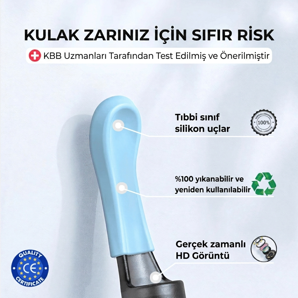 Ceruvix™ Akıllı Kameralı Kulak Temizleme Cihazı