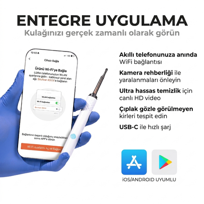 Ceruvix™ Akıllı Kameralı Kulak Temizleme Cihazı